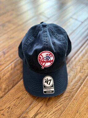 New York Yankees '47 Brand Franchise Performance Fitted Hat Medium Navy MLB NWT